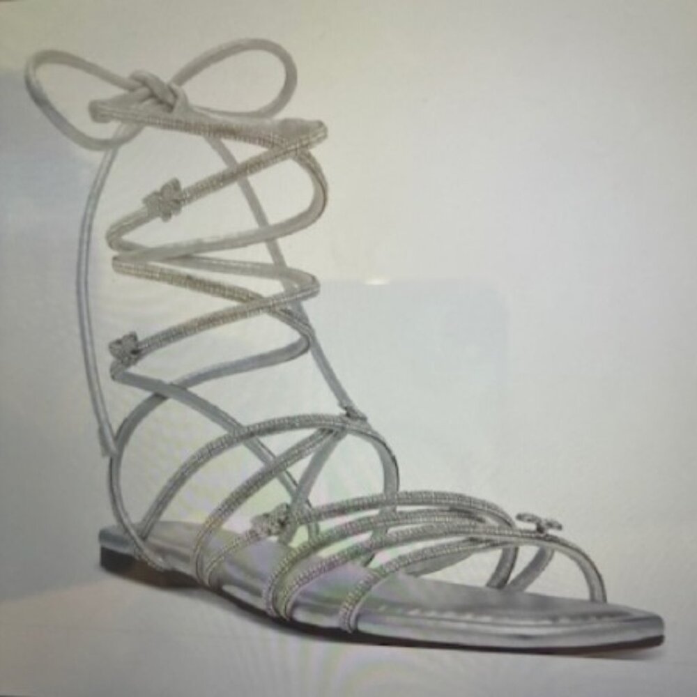 Silver Butterfly Ednaa Lace-Up Flat Sandals, Created for Macy's